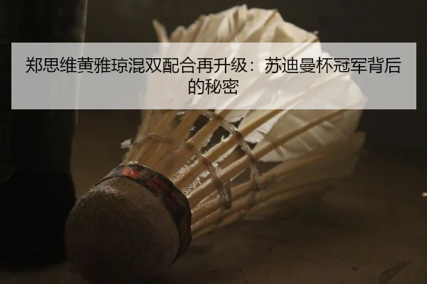 郑思维黄雅琼混双配合再升级：苏迪曼杯冠军背后的秘密